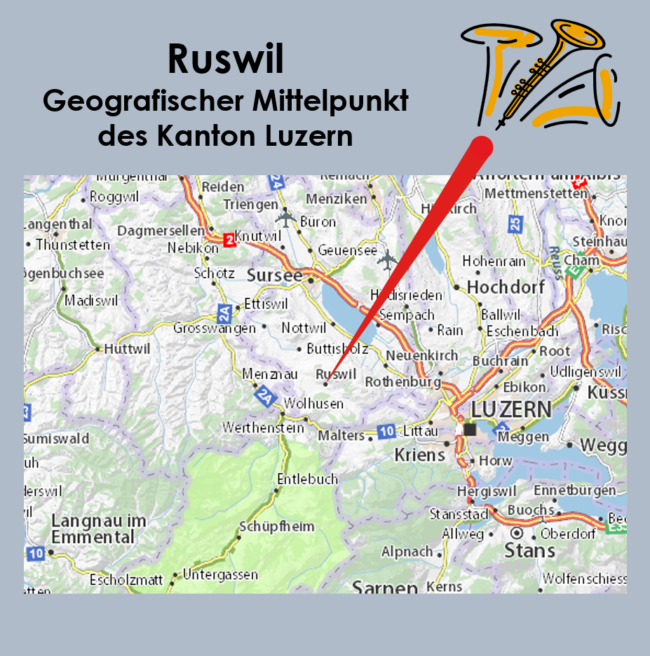 Ruswil im geografischen Mittelpunkt des Kanton Luzern
