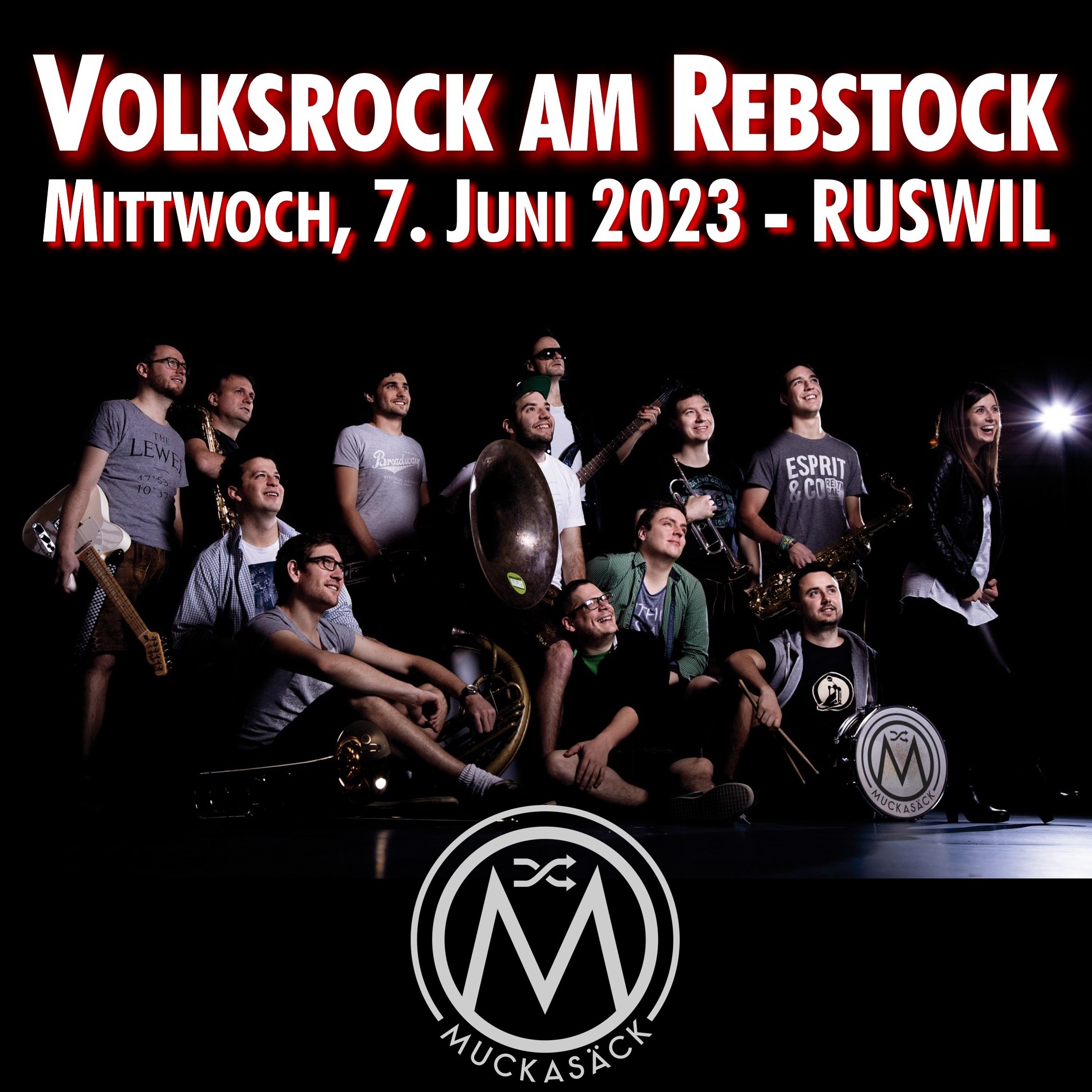 MUCKASÄCK sind der Headliner am Volksrock am Rebstock in Ruswil