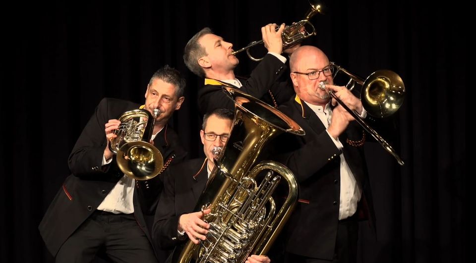 Unterhaltung Samstag 10. Juni: FassBrass - das sind vier Musikanten mit Blech in den Händen, sie spielen am Musiktag Ruswil