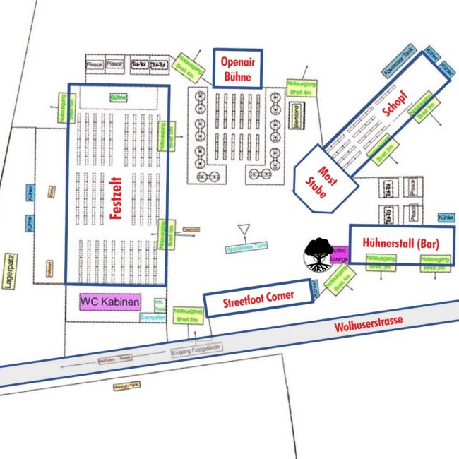 Für den Aufbau des Festareal zum Musiktag Ruswil wurden detaillierte Pläne erstellt.