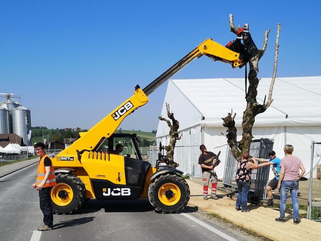 In Ruswil werden die Bäume mit dem Frontlader gepflanzt ;-)).